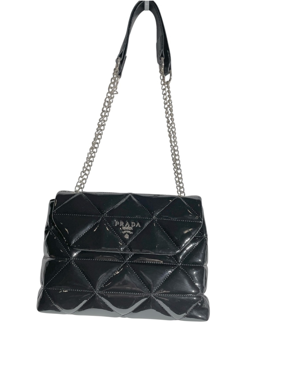 🖤 Black Patent Quilted Chain Shoulder Bag 🖤 - Picture 9 of 11